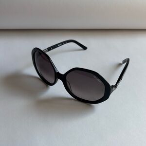 Karl Lagerfeld 672S 001 Vintage Black Hexagon Sunglasses